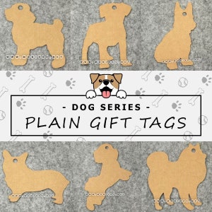 Dog Series Kraft Gift Tags Pet Dog Party Treats Name Labels (10pcs)