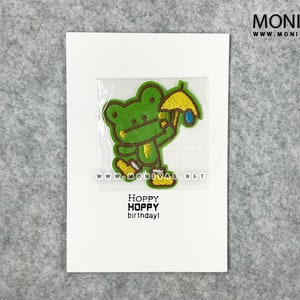 Hoppy Geburtstag Frosch Aufbügler Geschenk Postkarte Kreatives Geschenk