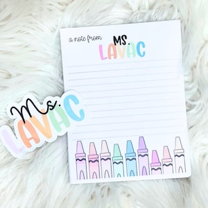 Custom Notepad and Sticker Set for Teachers. Gift for teachers from students