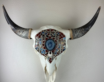 Mosaic authentic Bison skull