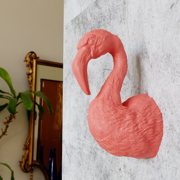 Flamingo head wall mount  3d printing STL file