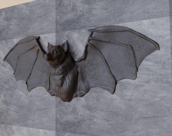 Flying bat halloween wall mount decor printing STL file