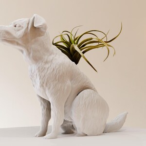 jack Russel terrier dog sitting planter 3d printing STL file