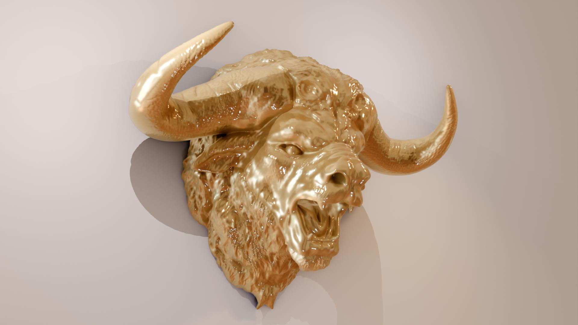 Minotaur Head Roaring Wall Mount 3d Printing STL File - Etsy