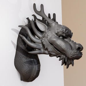 Chinese dragon head wall mount 3d printing STL file