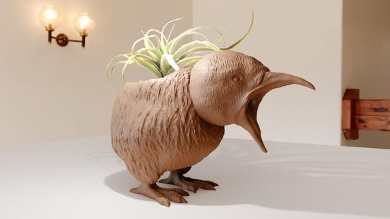 Kiwi Bird Screaming Planter Pot Flower Vase 3d Printing STL File