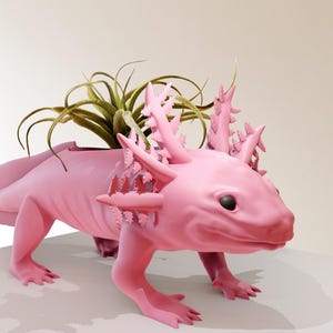 アホロートル かわいい海の生き物 プランター ポット 花瓶 3D プリント STL ファイル