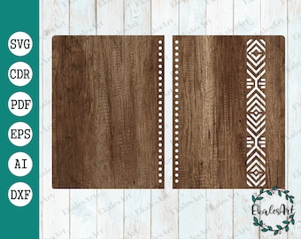 Boho Notebook Cover SVG : modèle de planificateur A4 A5 découpé au laser (fichiers numériques)