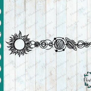 Système solaire SVG, Planètes Terre Soleil Saturne Vénus Mars Cut File, Space Clipart, Planètes SVG Boundle - Eps, Pdf, Dxf, Cdr, Png, Ai