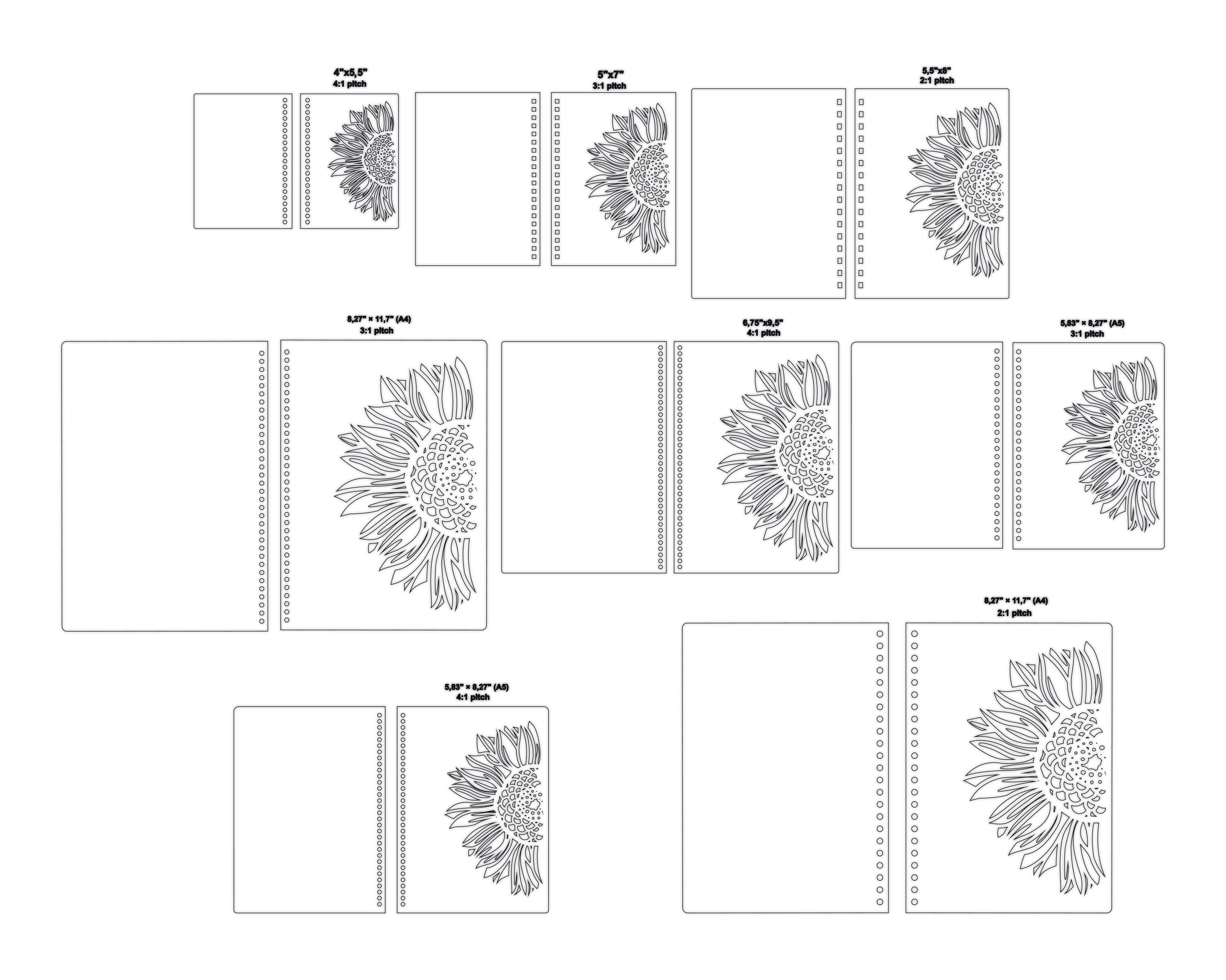 Sunflower Album Cover SVG File Notebook Cover Svg Cut File Etsy