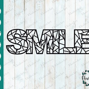 Geometric Smile SVG File: Laser Cut Design (Digital Download)
