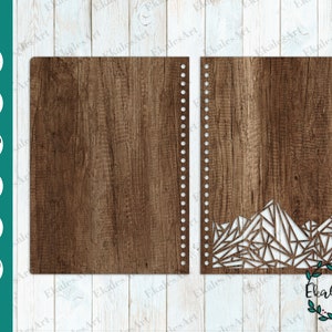 Mountains Notebook Cover SVG, Blank Wood Cover Notebook, Planner SVG, Notebook A5 A4 Cover, Laser Cut Files - Eps, Pdf, Dxf, Cdr - 8 Sizes