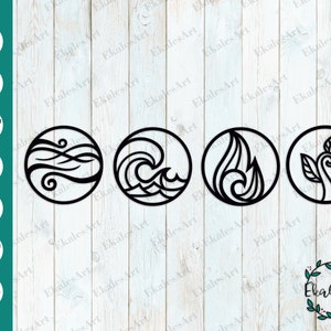 4 elements SVG file, 4 elements Cut File, Four Elements Clipart, Water svg, Earth svg, Air svg, Fire svg - Eps, Pdf, Dxf, Ai, Cdr, Png