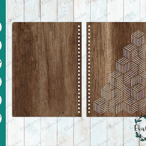 Cubes Notebook Laser Cut File, Glowforge Notebook Cover, Svg Cut File, Cover Template, Planner A5 A4 - Eps, Pdf, Dxf, Cdr - 8 Sizes