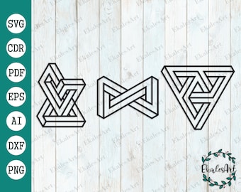 3D Optical Illusion SVG: Abstract Geometric Patterns (Commercial Use)