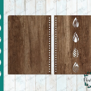 Four Elements Notebook Laser Cut File, Glowforge Notebook Cover Svg Cut File, Cover Template, Planner A5 A4 - Eps, Pdf, Dxf, Cdr - 8 Sizes