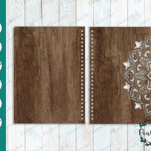 Mandala Planner Template SVG, Notebook Cover Svg, Planner SVG, Glowforge Notebook, Journal Laser Cut Files - Eps, Pdf, Dxf, Cdr - 8 Sizes