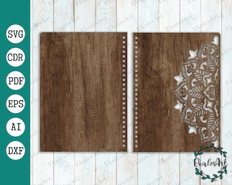 Mandala Planner Template SVG: Laser Cut Notebook Cover (8 Sizes)