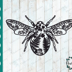 Bumblebee SVG File, Bee Svg Bundle, Honey Bee Svg, Floral Bee Svg, Botanic Home Decor, Cricut Svg, Eps, Pdf, Dxf, Cdr, Png, Ai