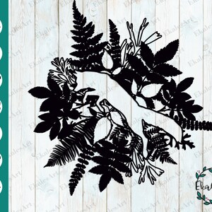 Fox Silhouette SVG File, Fox with Flower Svg Cut File, Floral Fox Bundle Svg, Animal Clipart SVG - Eps, Pdf, Dxf, Cdr, Png Instant Download