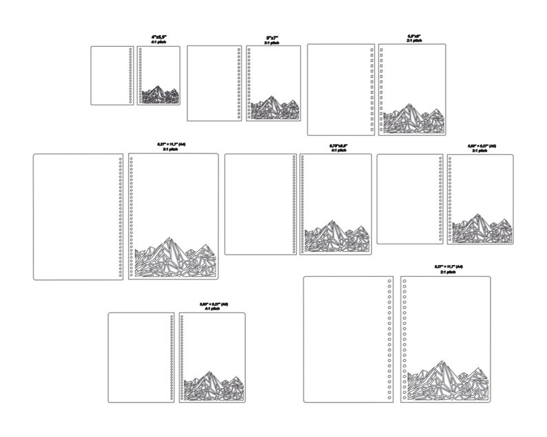 Mountains Notebook Cover SVG Blank Wood Cover Notebook Etsy