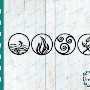 Arquivo SVG dos Quatro Elementos, Geometria Sagrada Svg, Clipart dos Quatro Elementos, Água Svg, Terra Svg, Ar Svg, Fogo Svg - Eps, Pdf, Dxf, Ai, Cdr, Png