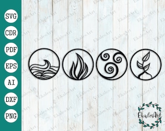 Four Elements SVG: Sacred Geometry Clipart (Digital Files)