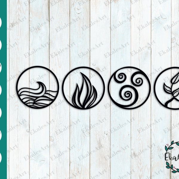 Four Elements SVG file, Sacred Geometry Svg, Four Elements Clipart, Water Svg, Earth Svg, Air Svg, Fire Svg - Eps, Pdf, Dxf, Ai, Cdr, Png
