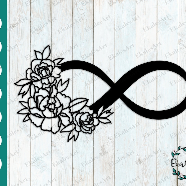 Infinity SVG File, Infinite Symbol Svg, Infinity Clipart, Floral Symbol Svg, Infinity Love Png, Instant Download - Vector Eps, Pdf, Dxf, Cdr