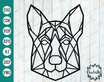 German Shepherd Face SVG: Dog Silhouette Cut File (Instant Download)