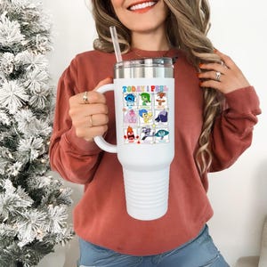 Inside Out Insulated Travel Mug 40oz, Today I Feel All the Feels, Inside Out Joy, Inside Out Anxiety, Inside Out Disgust, Inside Out Envy