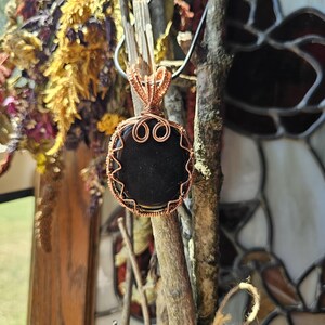 Obsidian Wire Wrapped Pendant