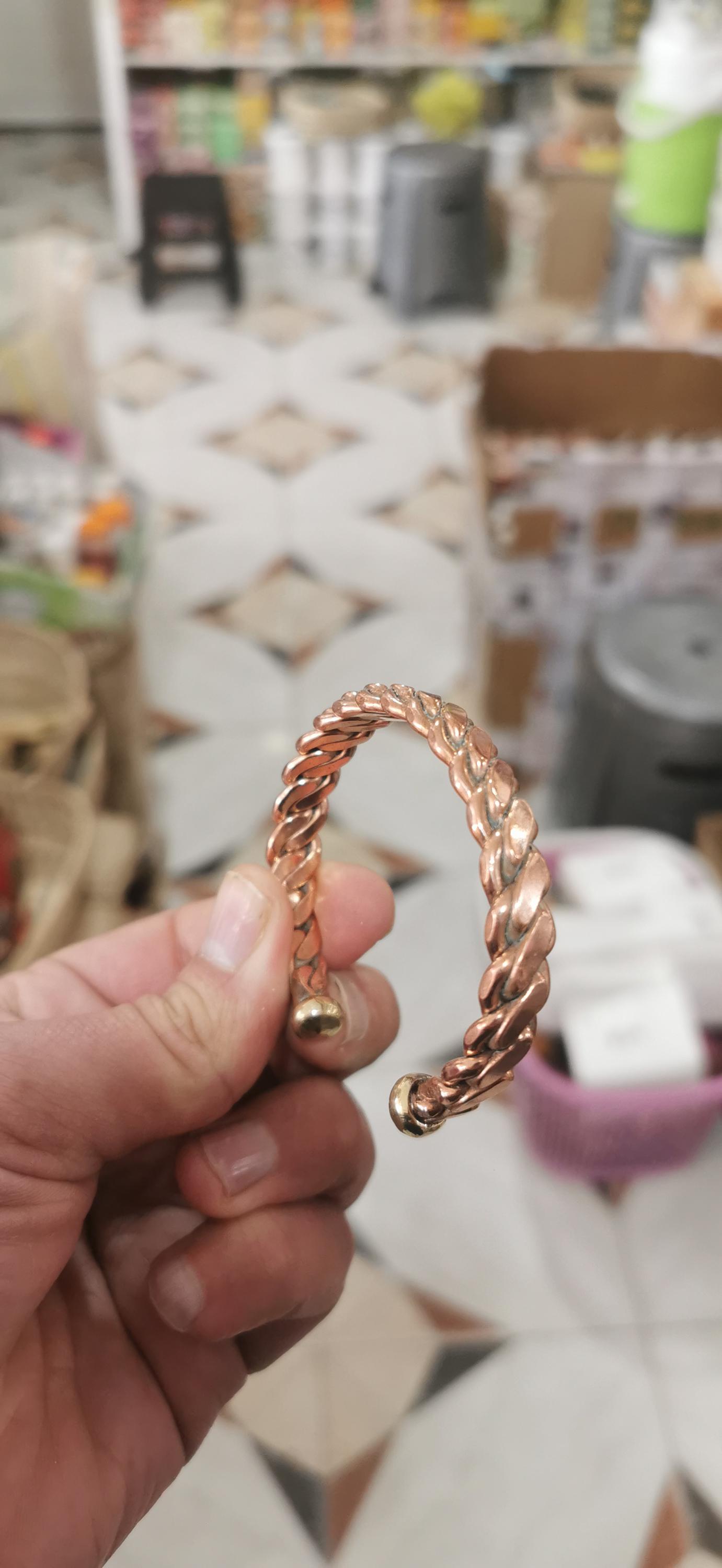 Bracelet Vintage En Cuivre - Métal Cuivré - Fantaisie Rétro - Occasion Porté