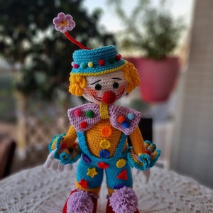 Crochet pattern david the clown Doll | Tutorial PDF in English