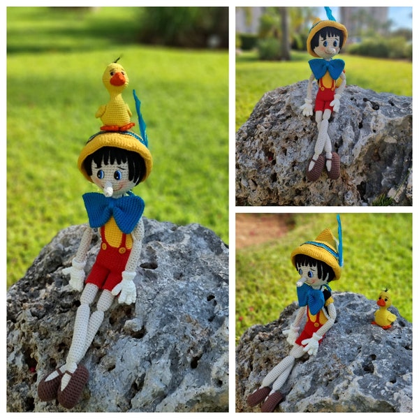 Patron au crochet Pinocchio et Bell Doll | Tutoriel PDF en anglais