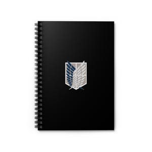 Attack on Titan Wings of Freedom-Themed Spiral Notebook - Ruled Line, Customizable in Any Color