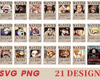 Luffy 5one Piece Gear 5 Wanted Posters - Luffy Zoro Buggy Kraft