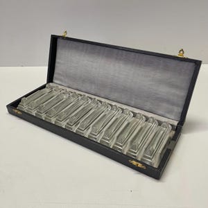 Antique Art Deco Hand Sharpened Crystal Knife Rests 12 pcs
