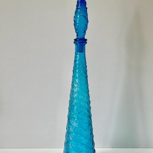 Empoli - Vintage Aqua Blue Carafe Italian Glass, 1960s