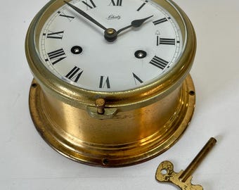 Vintage Germany Schatz Royal Mariner Ships Brass Bell Clock No Key