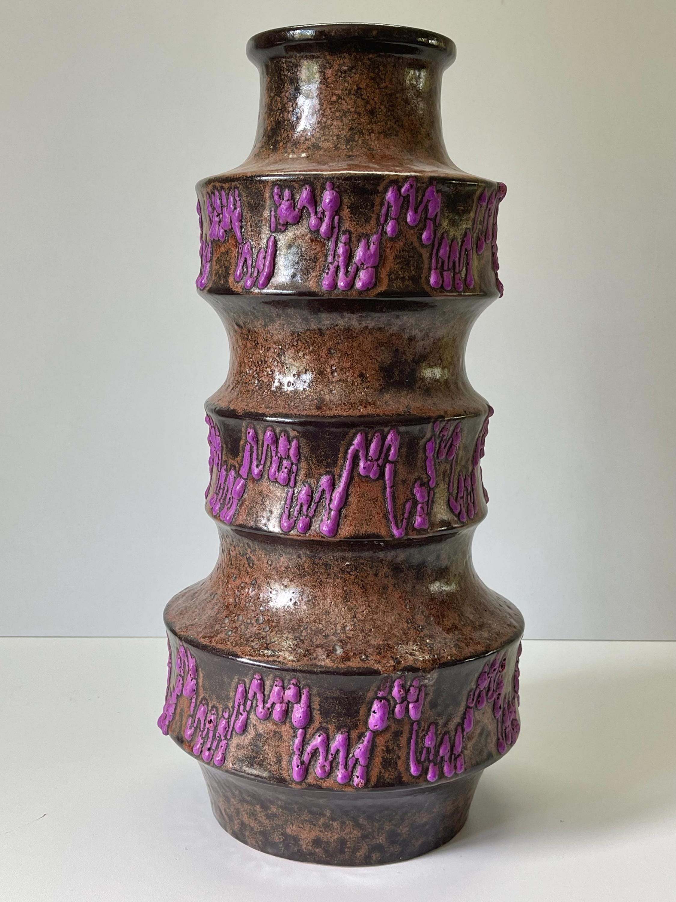 Scheurich West Germany - 267-48 Fat Lava Vase (purple, 47 Cm