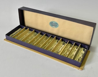 Antique Art Deco Hand Sharpened Crystal Knife Rests 12 pcs