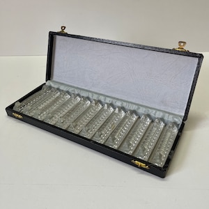 Antique Art Deco Hand Sharpened Crystal Knife Rests 12 pcs