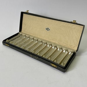 Antique Art Deco Hand Sharpened Crystal Knife Rests 12 pcs