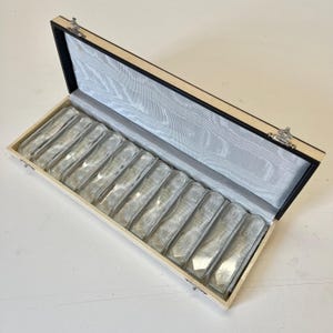 Antique Art Deco Hand Sharpened Crystal Knife Rests 12 pcs