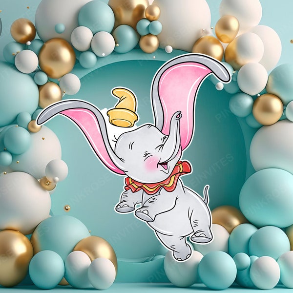 baby dumbo cutouts standees yard decor lifesize cutout yard sign theme birthday party decor baby shower decor party props centerpieces