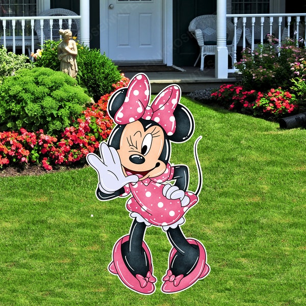 minnie mouse cutouts standees yard decor lifesize cutout yard sign theme birthday party decor baby shower decor party props centerpieces