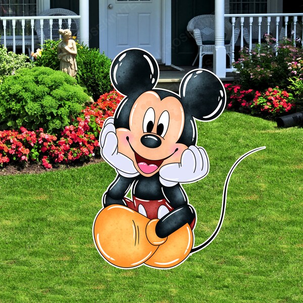mickey mouse cutouts standees yard decor lifesize cutout yard sign theme birthday party decor baby shower decor party props centerpieces