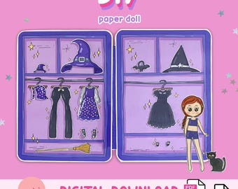 Printable Halloween Paper Doll: DIY Costume Activity Book (PDF)