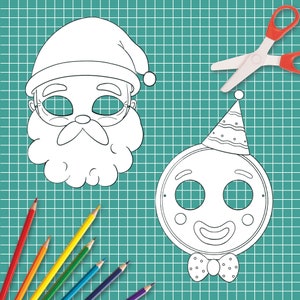 Printable Christmas Masks, Printable Christmas Costume, Christmas ...